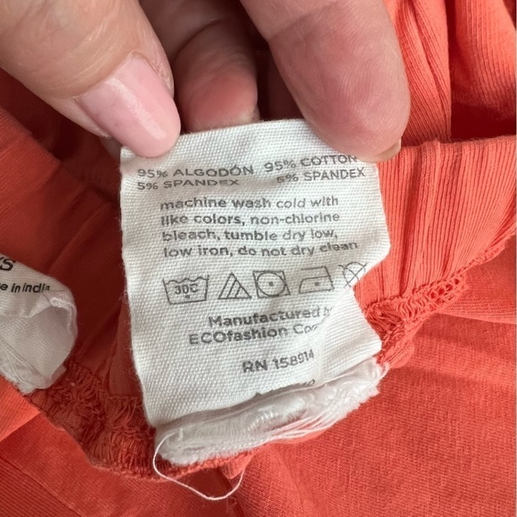 Seed to Style Organic cotton ombre lounge pants, straight leg, orange, size XXS - Picture 7 of 13